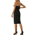 thumbnail image 3 of Unique Bargains Women's Sleeveless Evening Party Bodycon Off Shoulder Tube Dress Black M, 3 of 6