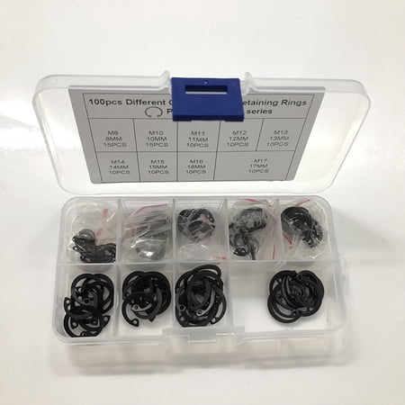 Luxshiny Spring Steel Retaining Ring Set Black Oxide Finish for Automotive and Industrial Use