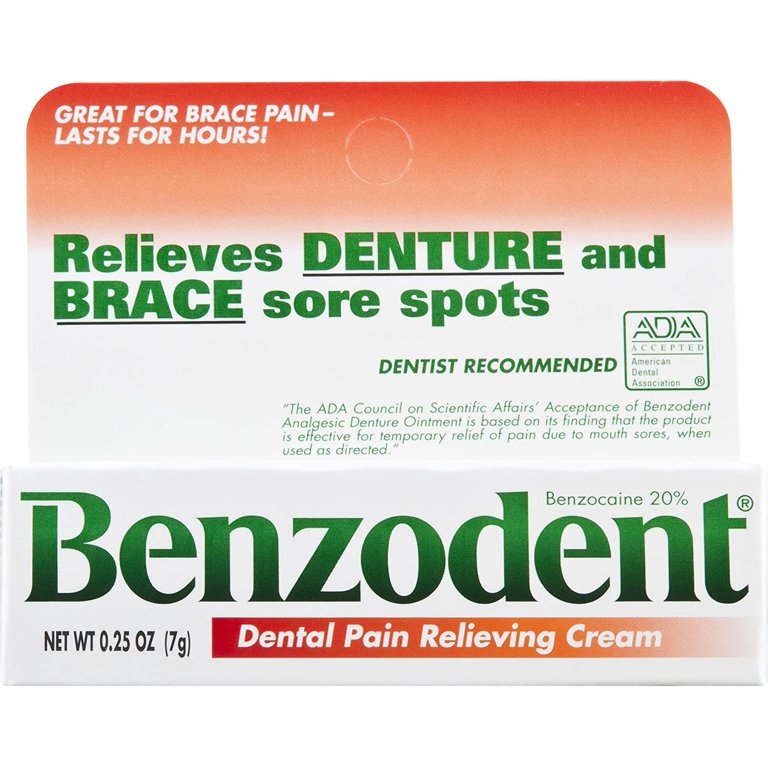 Benzodent Original 4-Pack Denture Ointment Pain Relief Cream, OTC