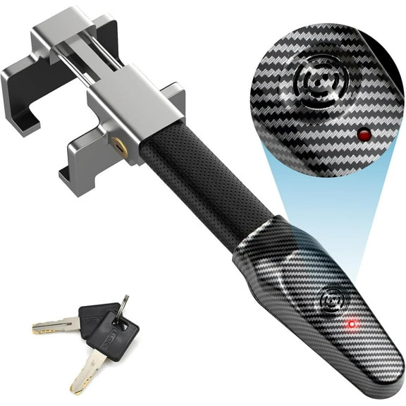 Steering Wheel Lock with Alarm Airbag Lock Anti-Theft Heavy Duty Car Lock Car Device Car Security Theft Prevention Compatible for Vehicle Truck Van SUV
