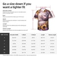 thumbnail image 5 of Pofeuu Warm Sunflower Sleeping Cat Print Hawaiian Shirt for Men Sleeves Casual Button Down Summer Beach Dress Shirts T-Shirts,X-Large, 5 of 7