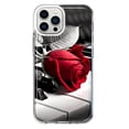thumbnail image 1 of MUNDAZE Apple iPhone 13 Pro Max Black White Piano Red Rose Double Layer Phone Case Cover, 1 of 5