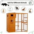thumbnail image 6 of COZIWOW Wood  Cat House Catio Outdoor Enclosure, 2 Resting Condos, 2 Platforms, 4-Tier Cat Play Cage, Orange, 6 of 9