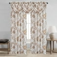 thumbnail image 2 of Anna Sheer Metallic Floral Rod Pocket Window Panel, Brown, 54x84 Inches, 2 of 2