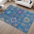 thumbnail image 6 of Addison Rugs Mayfield Premium Machine Washable Traditional Medallions Blue Rectangle Rug, 3' x 5', 6 of 6