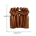 thumbnail image 3 of Friend Gift, Six Female Resin Figurine, Wood Finish, Brown Wood Decor, Desk Decoration, Home Office, 1 Pc, 3 of 4
