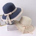 thumbnail image 2 of LinYooLi New Summer Lace Lace Bow Straw Hat For Women's Outdoor Sunshade And Sunscreen Tourism Beach Hat Fisherman Hat, 2 of 7