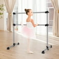 thumbnail image 3 of YANG2 4FT Ballet Barre Portable, Freestanding Double Ballet Barre Height Adjustable with Anti Slip Base, Heavy Duty Stretch Dance Bar for Home Workout Sliver, 3 of 9