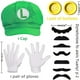 thumbnail image 5 of Gorra de béisbol unisex para adultos de Super Bros Luigi, disfraz de Cosplay, Halloween, Anime, juego de rol (rojo y verde), 2 unidades, 5 of 5