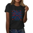 thumbnail image 6 of VKOYWKM Fourth of July Tshirts for Women American Flag Graphic Short Sleeve Summer T Shirts Casual Crew Neck Patriotic Independence Day T-Shirts, 6 of 8