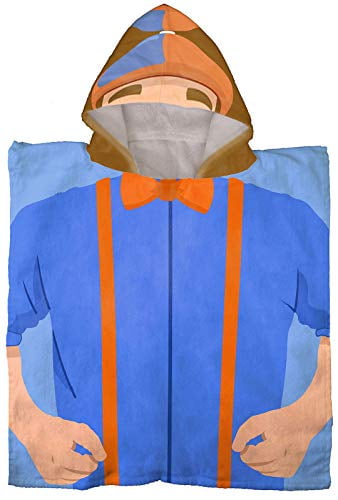 Measures 22 x 44 Inch Jay Franco Blippi Kids Bath/Pool/Beach Hooded Poncho Super Soft & Absorbent Cotton Towel Official Blippi Product 