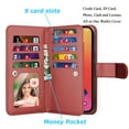 thumbnail image 2 of TakFox For Apple iPhone 14/14 Pro/14 Plus/14 Pro Max Wallet Case,Credit Card Holder Flip Cover [9 Card Slots] [Magnetic Closure] Folio Detachable Hard Case,Brown, 2 of 6