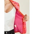 thumbnail image 6 of INSPIRE CHIC Women's Blazer Open Front Wear-to-Work Summer Crop Suit Jacket Hot Pink-Floral XL, 6 of 7