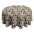 thumbnail image 4 of Beige Bigfoot and Pine Tree Pattern Round Tablecloth 60"x60",Wrinkle Wipeable Table Cloth for Kitchen Dining Room Picnic Patio Party, 4 of 6