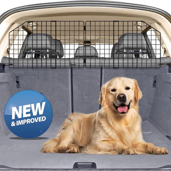 Dog Car Barrier for SUV Trunk Cargo Area, Foldable & Adjustable Car Divider and Cargo Gate to Keep Dogs in Back (Patent Design)