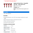 thumbnail image 2 of Ignition Coil Set 4 Piece - Compatible with 2001 - 2009 Toyota Prius 2002 2003 2004 2005 2006 2007 2008, 2 of 2