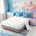 thumbnail image 3 of Manfei 3D Print Axolotl 7pcs Queen Bedding,Watercolor Ocean Animal Bedding Comforter Set Queen,Polkadot Reversible, 3 of 7