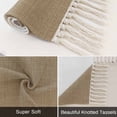 thumbnail image 6 of Brown Farmhouse Washable Area Rug 3'x5', Vintage Country Monochrome Textured Woven Cotton Tassels Kitchen Rugs, Non Slip Indoor Door Mat Throw Carpet for Entryway Living Room Nursery Laundry Room, 6 of 9