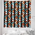 thumbnail image 1 of Geometric Tapestry, Vector Contemporary Design Geometric Hexagonal Detailed Image, Fabric Wall Hanging Decor for Bedroom Living Room Dorm, 5 Sizes, Turquoise Salmon, by Ambesonne, 1 of 1