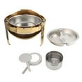 thumbnail image 2 of Chafing Dish Buffet Set for Alcohol Heater Visible Round Straight Legs Warmer Flip Lid Pan Flip Cover for Restaurant Hotel Circular Circle Food Plate for Cooking Restaurant, 2 of 7