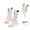White, variant on Girls White Lace-Up Combat Boots with Side Zipper, Knee-High Lug Sole Dress/School Boots – Little Kids