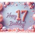 thumbnail image 3 of Yatrandify Decorative Balloons Happy Birthday Banner Glittering Number Seventeen Celebration Banner for Teen Party Event Decoration Photo Shoot, 3 of 7