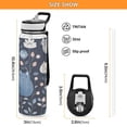 thumbnail image 3 of Sports Water Bottle 1000ML Tritan Food Grade Clear Water Bottle Fitness Outdoor Sports Bike Blue Flowers and Cats, 3 of 7