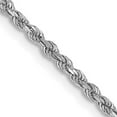 thumbnail image 2 of Solid 14K White Gold 2mm Diamond-cut Rope with Lobster Lock Anklet - 10", 2 of 8