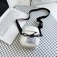 thumbnail image 2 of Bolsa bandolera de lona para mujer Mini bandolera simple con cadena y cremallera (blanco) Ehuebsd Para Estrenar, 2 of 9