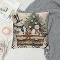thumbnail image 2 of PHYHOO Christmas Pillow Covers, Striped Wooden Tree Xmas Holiday Decor Decorative Throw Cushion Case Decoration for Home Party Sofa Couch (Brown), 2 of 5