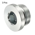 thumbnail image 3 of Uxcell M33*2 Internal Hex Head Pipe Fitting Plug, 3 Pack Male Thread 45# Steel Socket Plug with Sealing Ring, 3 of 5