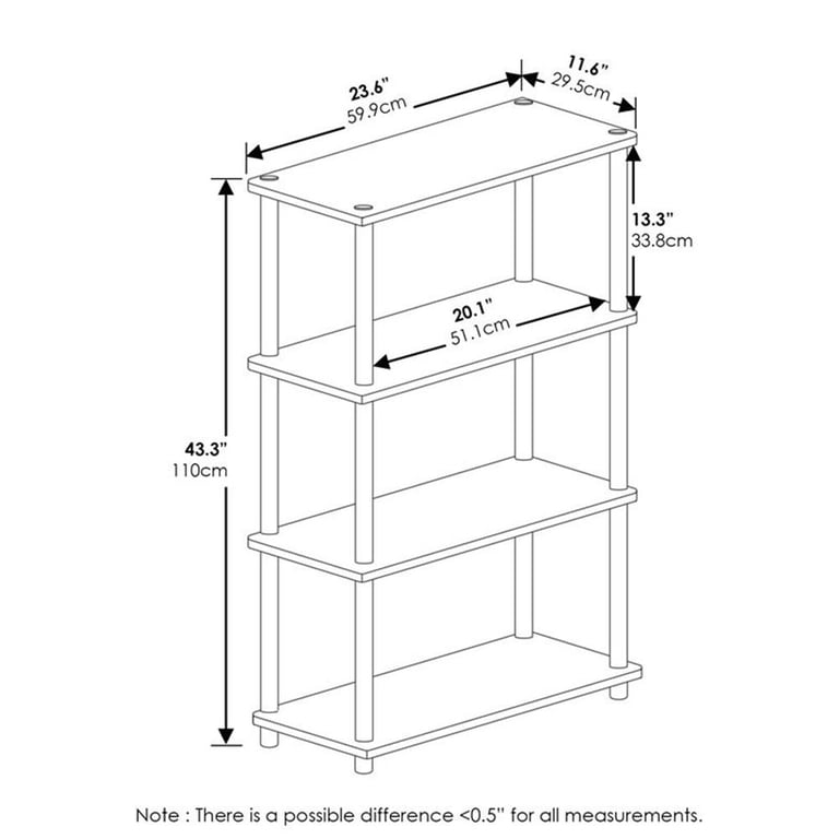 Furinno 4-Shelf Decorative Storage Shelves, Gray and Black photo 4