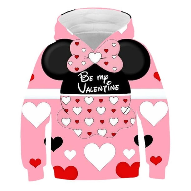 Sudaderas con capucha de Mickey Mouse para niñas, ropa de manga larga para primavera y otoño, Tops con capucha de la serie Disney, ropa de 1 a 14 años, 3T Gao Jinjia LED