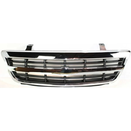 Grille Assembly Compatible With 2001-2005 Chevrolet Venture Chrome Shell with Painted Black Insert