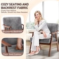 thumbnail image 4 of Leumius Mid-Century Accent Chair,Modern Tech Cloth Armchair for Living Room,Comfy Upholstered Reading Chair Arm Chair with Solid Wood Frame and Extra-Thick Backrest for Bedroom,Gray, 4 of 8