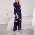 thumbnail image 3 of Picia Galaxy Lightning Pattern Women’s Long-Sleeve Sleepwear Set - Soft 2-Piece Loungewear with Pockets, Comfy PJs for Relaxing Nights-Medium, 3 of 7