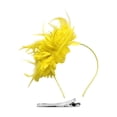 thumbnail image 3 of Ticikt Fascinators Hat for Women, Tea Party Hat Floral Lace Headband for Wedding Cocktail Party Dress Up,Yellow1, 3 of 4