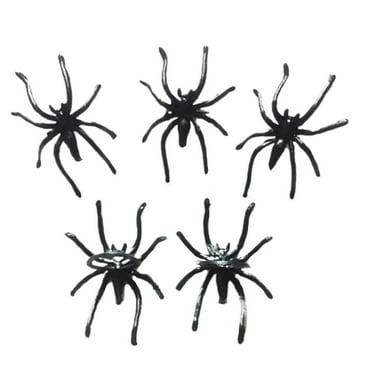 144PCS Halloween Spiders Shape Ring Halloween Plastic Finger Ring Halloween Props for Party Festival