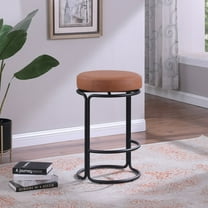 Meridian Furniture Madison Cognac Vegan Leather Counter Stool, Set of 2