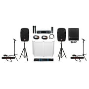 DJ Package w/ 12" Speakers+Subwoofer+Bluetooth Amp+Facade+Mics+Stands+Cables+Bag