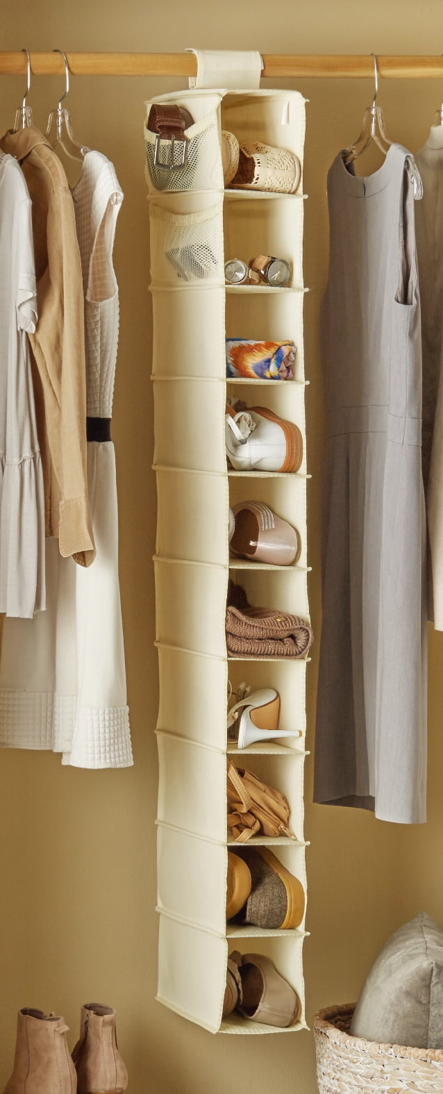 Mainstays Canvas Closet Organizer, 10 Shelf