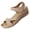 Khaki, variant on Red Ladies Casual Wedge Heel Open Toe Beach Sandals Thick Sole With Adjustable Strap For Summer Outdoor Use