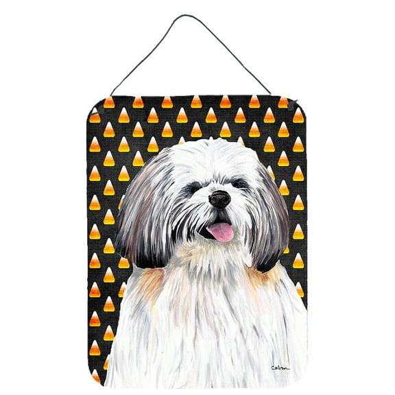 Shih Tzu Candy Corn Halloween Portrait Wall or Door Hanging Prints