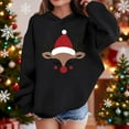 thumbnail image 2 of Lorytime Christmas Sweater for Kids Girls Boys Reindeer Hoodies Long Sleeve Pullover Drop Shoulder Cute Tops Black 7 Years, 2 of 4