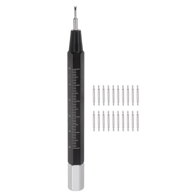 Unique Bargains 20pack Watch Band Pin 9mmx1.5mm with Stainless Steel Watch Spring Bar Tool 4.5-inch Watchband Replacement Tool