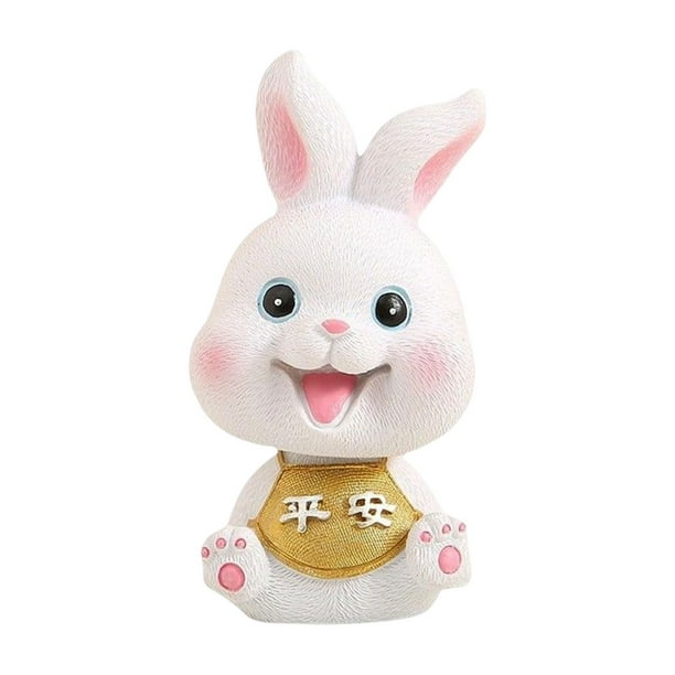 Bonita estatua de conejo de resina artesanal, pequeña figura de conejito, muñeca, escultura de animal para estilo c