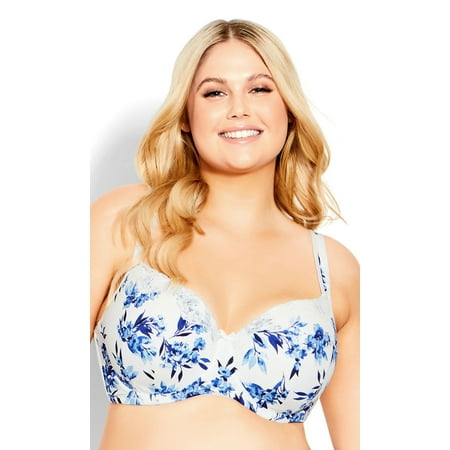 

Avenue Womens Plus Size Fashion Print Lace Balconette Bra