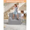 thumbnail image 5 of Sofá infantil 2 en 1, convertible en lounge, espuma, acolchado suave Sherpa, cómodo para niños, 5 of 5