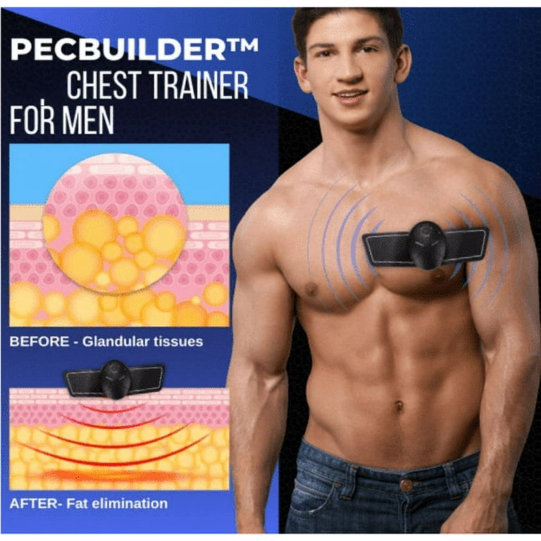 PecBuilder EMS Chest Trainer for Men, Portable Lymphatic Relief