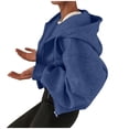 thumbnail image 4 of Womens Full Zip Hoodie Cropped Sweatshirt Jacket Casual Comfy Gym Top for 2025 Fall Winter with Pocket Blue, 4 of 4